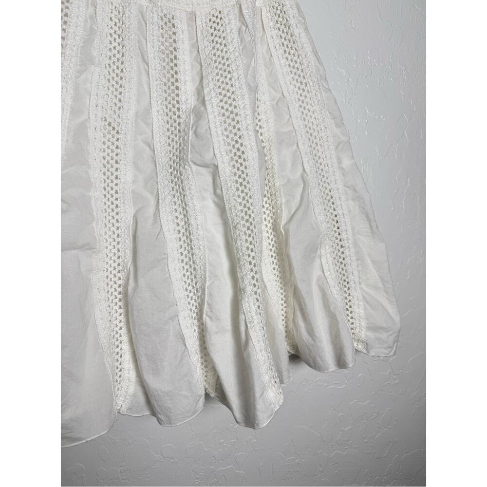 Y2K New York & Company White Open Knit Crochet Skater A-line Skirt - Picture 13 of 13